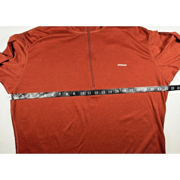 Patagonia Capilene Pullover Mens Large Rust Red Quarter Zip Base Layer Outdoor - Picture 10 of 15